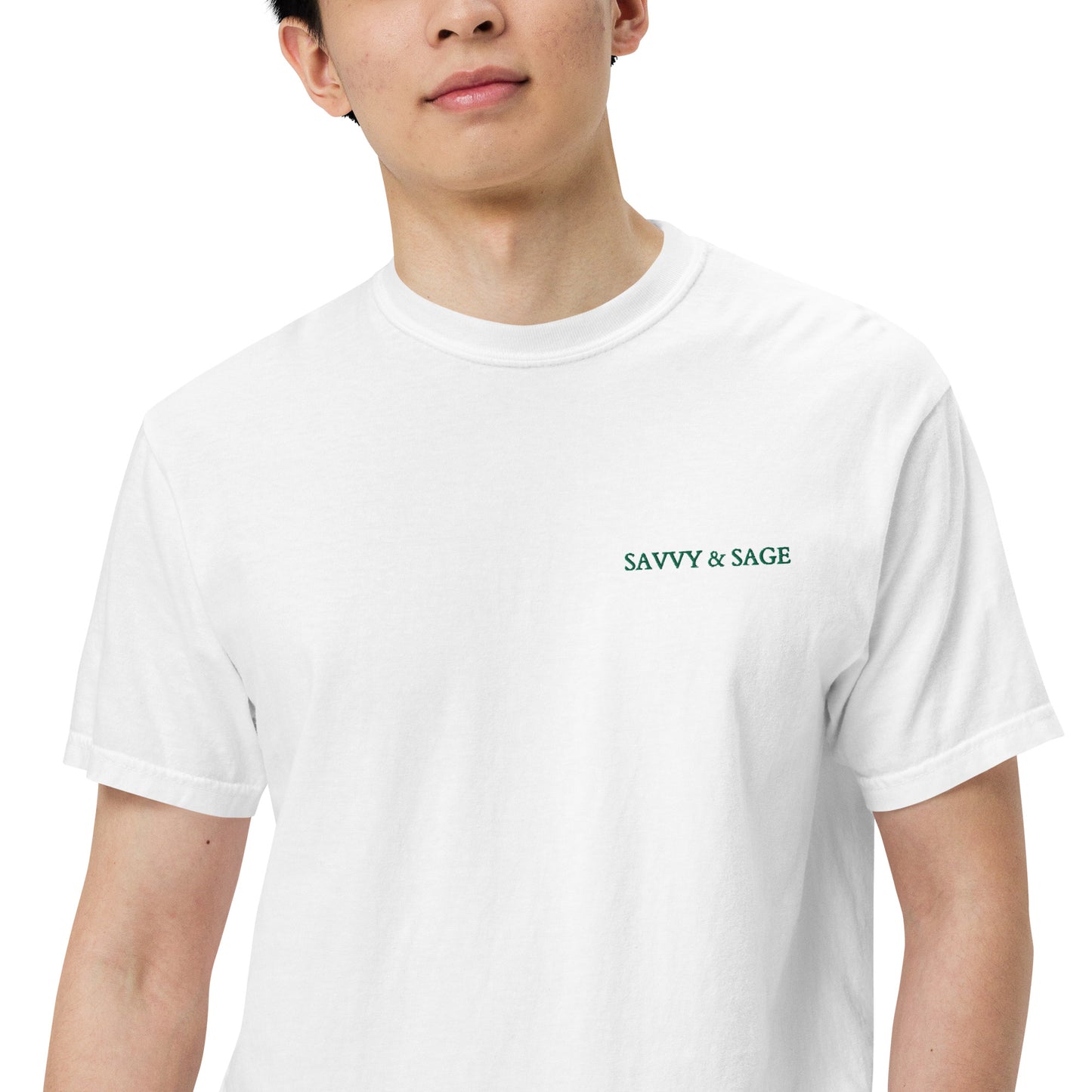 SAVVY & SAGE garment-dyed heavyweight t-shirt